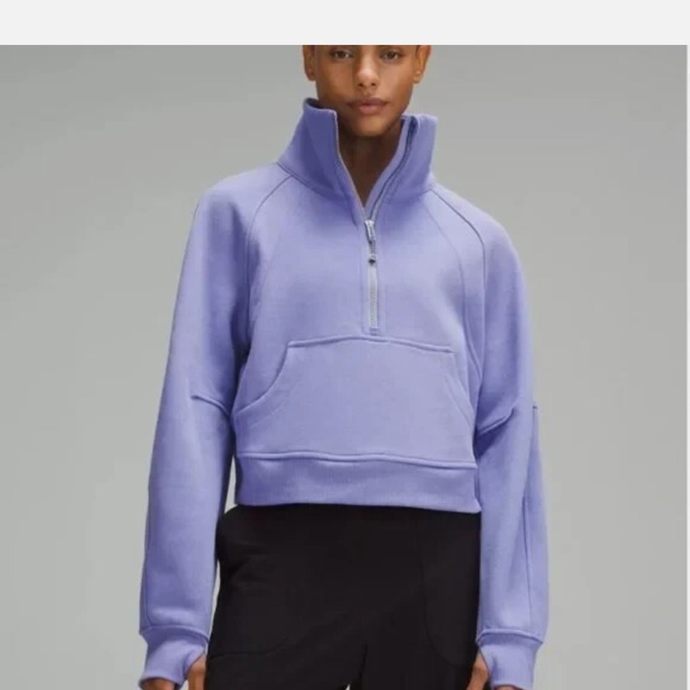 Cropped Lululemon Lavender Half-Zip Sweatshirt
